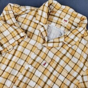 Levi's Relaxed Fit Plaid Shirt Short Sleeve Button Up Casual Mens Size M